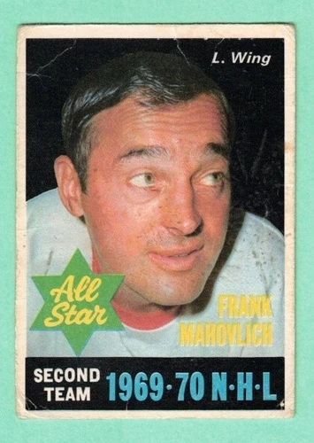 (1) FRANK MAHOVLICH  1970-71 O-PEE-CHEE # 242 WINGS AS CREASED  (L4317)