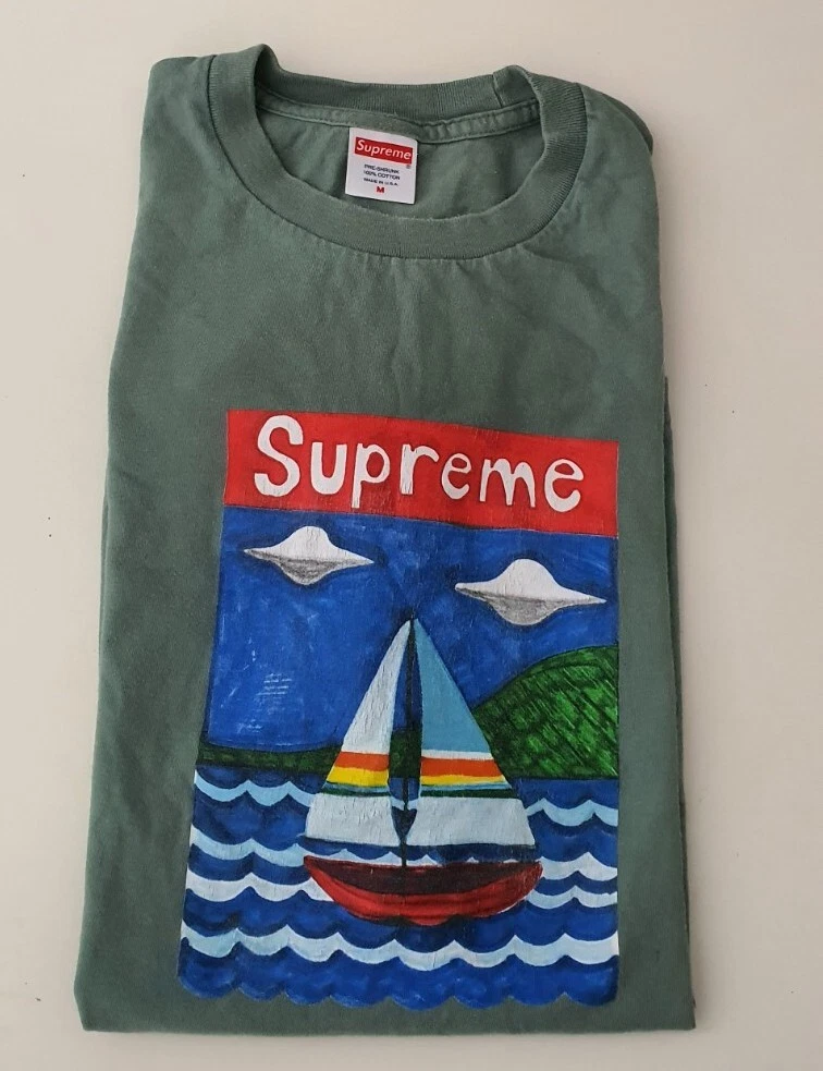 T shirt SS20 Supreme Sailboat poussiéreux sarcelle taille M moyen
