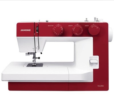Beginner Sewing Machine - Janome 1522RD Red 22 Stitches Built in Threader