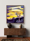 GERARD 12X12 IN-Abstract Expressionist Original Acrylic Painting Canvas Saguaro — photo 3