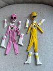 VINTAGE 1995 BANDAI POWER RANGERS AISHA & KIMBERLY 9" DOLL PINK YELLOW OUTFITS