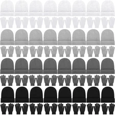 64 Pcs Warm Knit Glove Hat Bulk Windproof Cap Gloves Set Winter Beanies Glove...