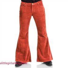 Men's Corduroy Vintage Bell Bottom Stretch Fit Comfort Retro Leg Flare Pants