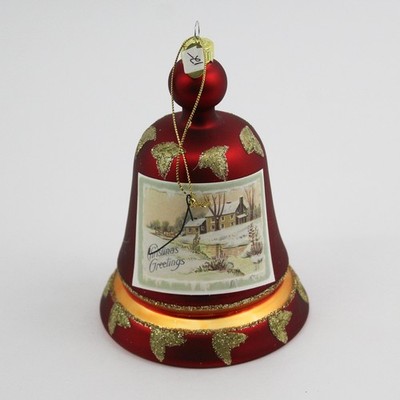 SCF Season of Cannon Falls Rote Glas Weihnachtsglocke Christbaumschmuck 5,5''
