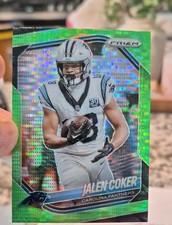 2025 Panini Prizm - Jalen Coker #55 Neon Green Pulsar Prizm