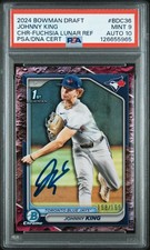 2024 Bowman Draft #BDC36 Johnny King Chrome Fuchsia Lunar Ref Auto PSA 9 Auto 10
