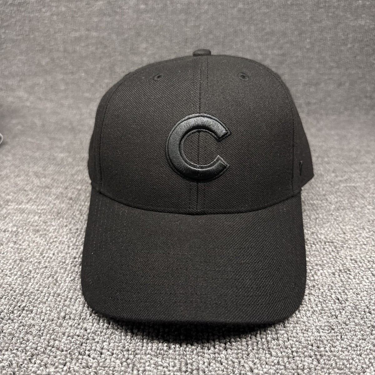 Cincinnati Reds '47 Brand Clean Up Hat Black on Black MLB Adjustable Strapback