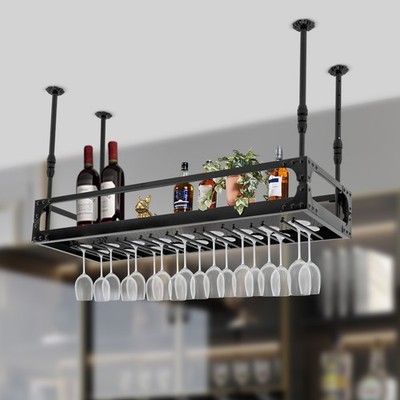 Bar Schwebendes Regal Industriell Weinregale Deckenmontage Anhebbar 50kg Load