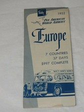 1952 REDDY TOUR Via Pan Am EUROPE 7 Counties 37 days Time table