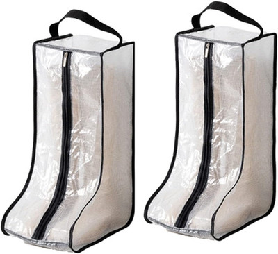 Portable Women'S Tall/Short Boot Storage Bags - 2 Pack Waterproof Transparent Tr