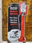 VINTAGE ECO AIR PORCELAIN SIGN OLD GAS STATION SERVICE GARAGE TIRE INFLATION 12"