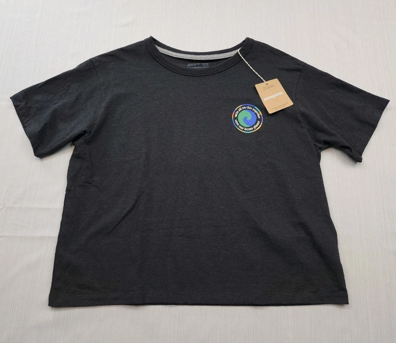 New Patagonia Fitz Responsibili-Tee Shirt Mild Crop Tee Womens Size Medium Boxy
