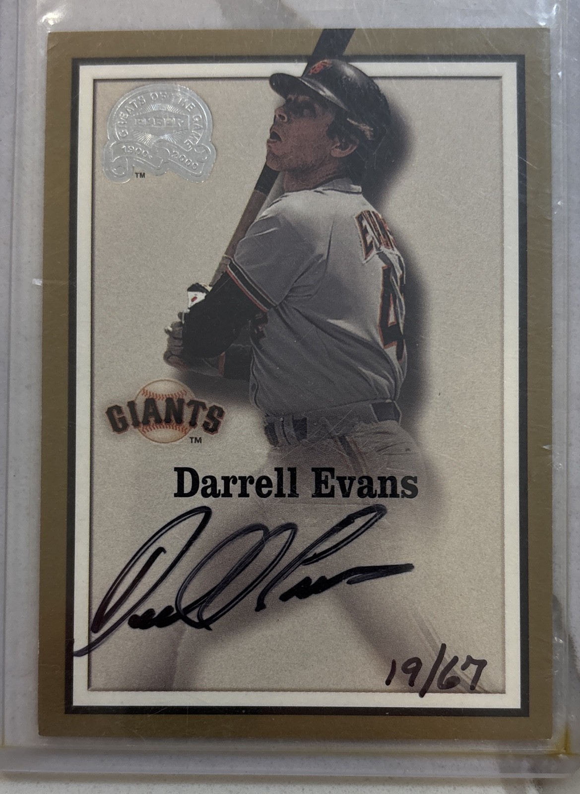 2000 Fleer Greats of the Game - Autographs Darrell Evans (AU) Giants