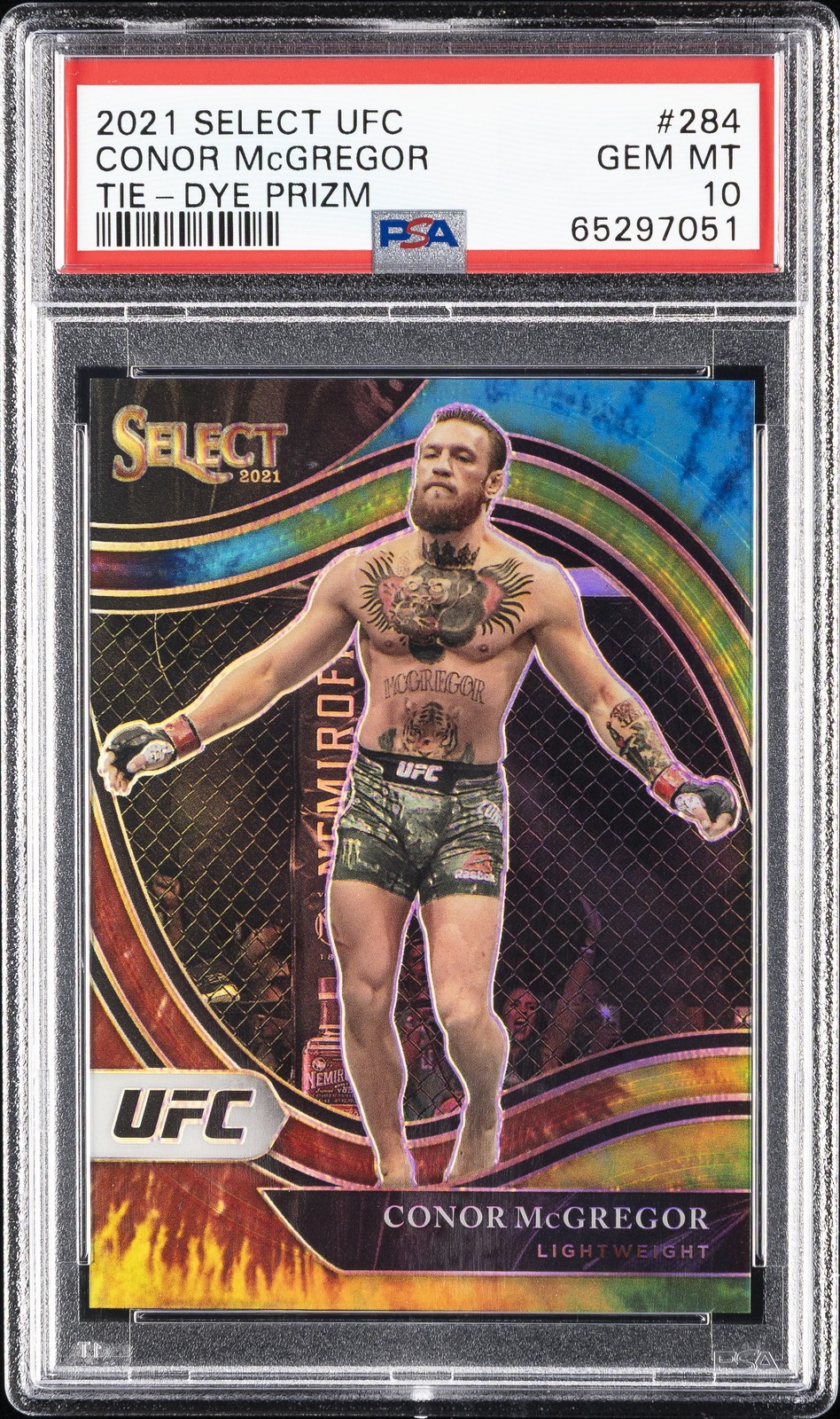 2021 PANINI SELECT UFC TIE-DYE PRIZM #284 CONOR MCGREGOR 2/25 PSA 10