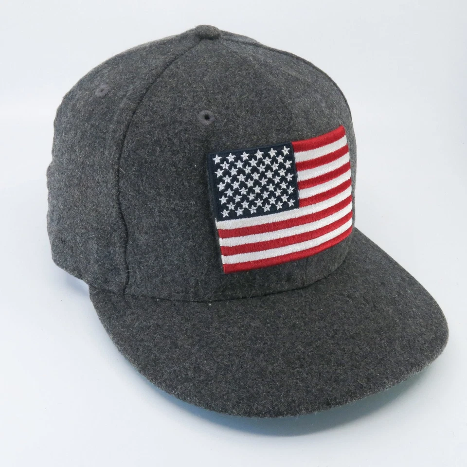 10.Deep Wool 59FIFTY Hat Men's 7 1/2 Gray USA Flag 10 Deep Logo - Image 2 of 4