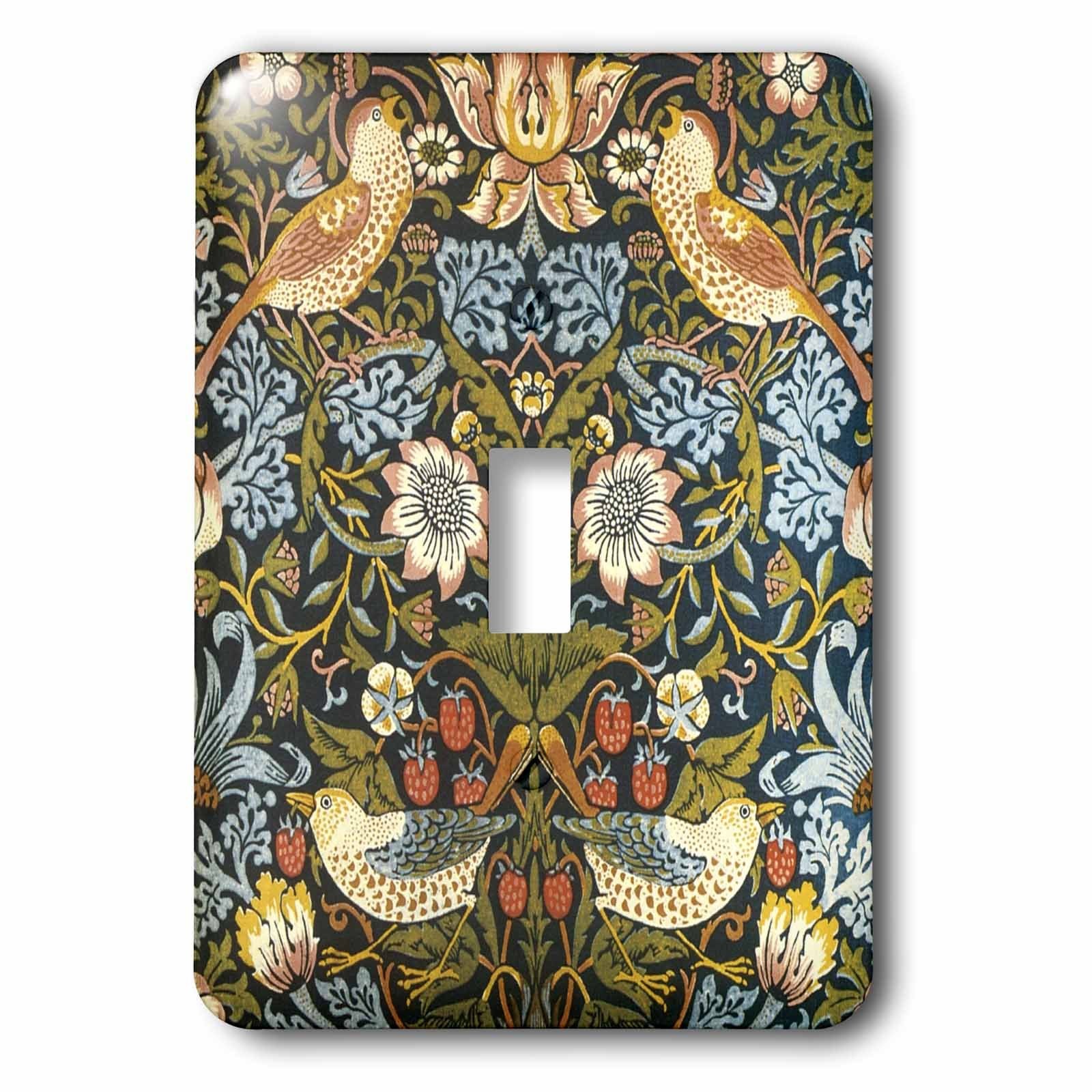 3dRose lsp_219390_1 William Morris Strawberry Thief Pattern Single Toggle Switch