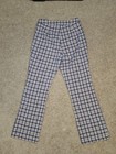Women’s Plaid Straight-Leg Dress Pants Beige/Purple Button Closure Pockets M — photo 2