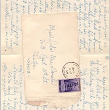 1941 Waianae, Hawaii to Vinton Iowa Handwritten Letter 3c Memo Postal Mail 7R
