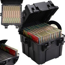 Stackable Vinyl Record Storage Case Holds 110 Records High-Density Protecti...