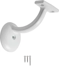 2 Pack White Hand Rail Bracket Heavy Duty Hardware for Stairways, Home or Office