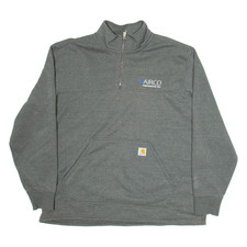 Felpa Meccanica Carhartt Airco Grigia Uomo 1/4 Zip XL