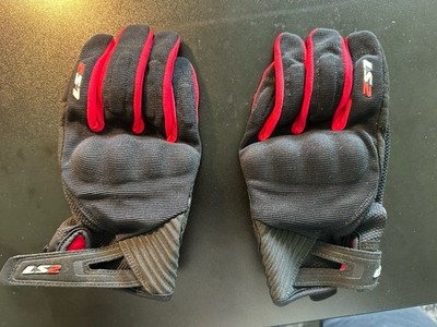 LS2 Dart 2  Motorcycle/Go-KartRacin Gloves Textile Road Motorbike Black Red