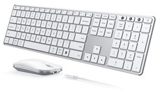 seenda Wireless Bluetooth Keyboard and Mouse Combo, SKM64-3 White Silver