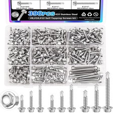 390PCS 8 10 12 Self Tapping Screws410 Stainless Steel Self Tapping Screws fo...
