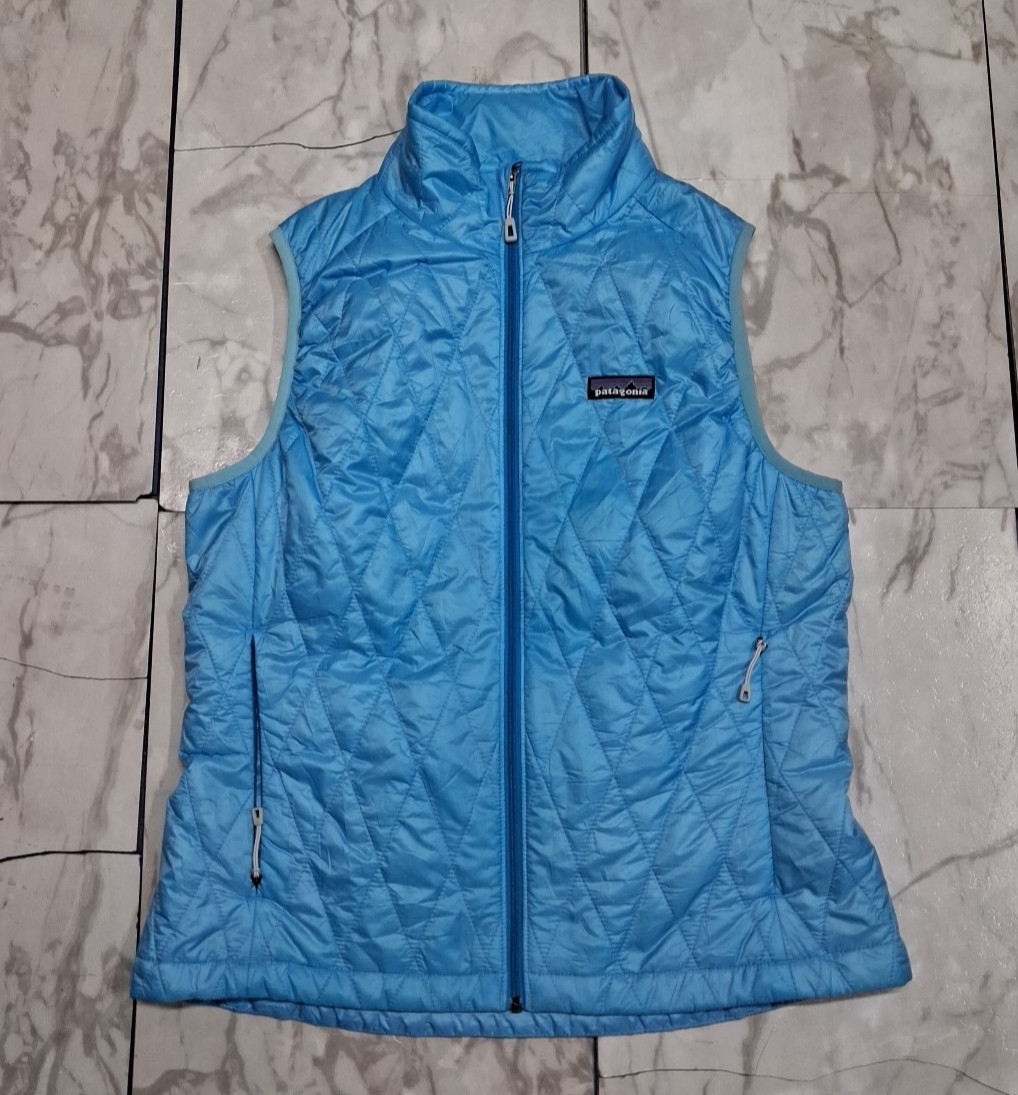 Patagonia Womens Nano Puff Primaloft Puffer Vest Turquiose Blue Medium