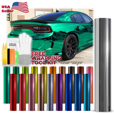 #ad 18 Colors Supercast Easy Stretch Chrome Car Vinyl Wrap Bubble Free Sticker Film $228.00