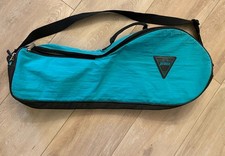 Vintage 1980s Prince 5-Racket Tennis Bag Teal w/ Strap Front Pocket Retro   