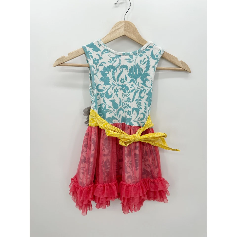 Vestido Giggle Moon con Volantes Sin Mangas Floral Niñas Talla 5 Mezcla de Algodón Spandex  Foto 2 de 4