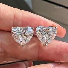 14K White Gold Brilliant Cut Lab Grown Diamond Stud Best Friend Gift Earrings