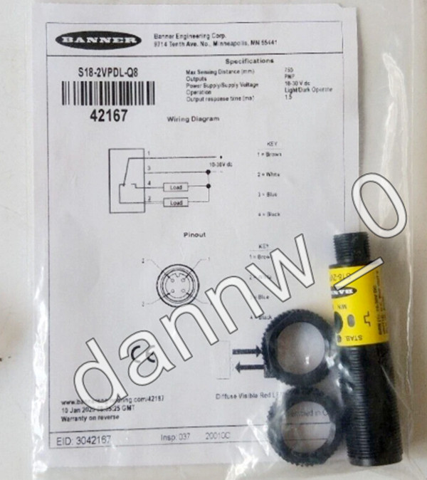 1PC New in box BANNER S18-2VPDL-Q8 Ultrasonic Sensor