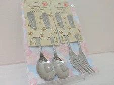 Spoon and Fork 4-Piece Set Cute Footprint Pattern Made in Japan