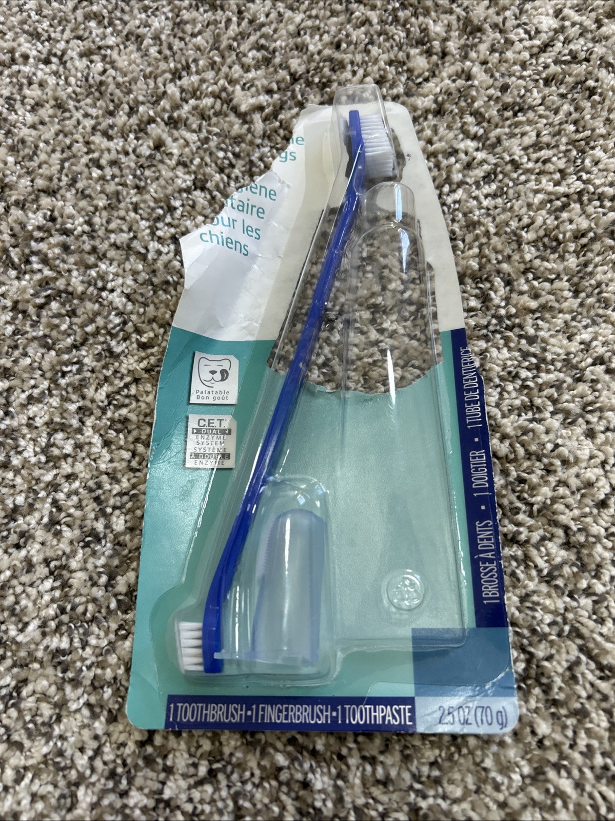 Virbac Pet Toothbrush Two-sided & Fingerbrush New Open Box N