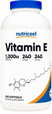 Nutricost Vitamin E 450mg (1,000 IU) 240 Softgels - GMO-Free, Gluten-Free