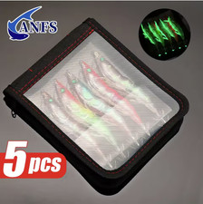 ANFS 1pc/5pcs Glowing Squid Fixtures - Artificial Shrimp, Squid Bait, Fish Bait