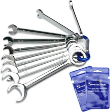 10-Piece Mini Wrench Set 4-11mm Metric, Open & Box End, Storage Pouch & Keychain