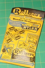 ROLL-EEZ Easy Roller Bearings Cabinetry Drawer Wood Work Vintage Hardware USA