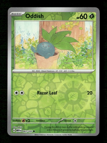 Oddish Reverse Holo Common SV: Scarlet & Violet 151 043/165 NM Pokemon NM