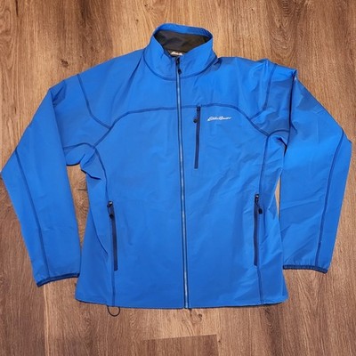 Eddie Bauer Jacket Mens XL Blue First Ascent Backbone Full Zip Soft Shell