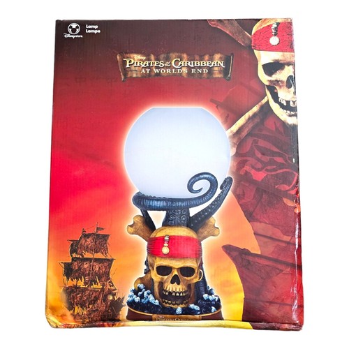 New Read! Disney Store Pirates Caribbean At Worlds End Table Lamp Skull Box - Picture 8 of 10