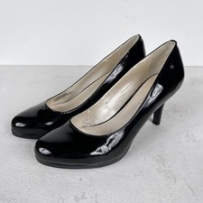Etienne Aigner Classic Black Patent Pumps Heel E-Drew Sz 7.5