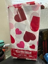 Hearts Valentines Day 54" x 102" Plastic Table Cover Party Supply New