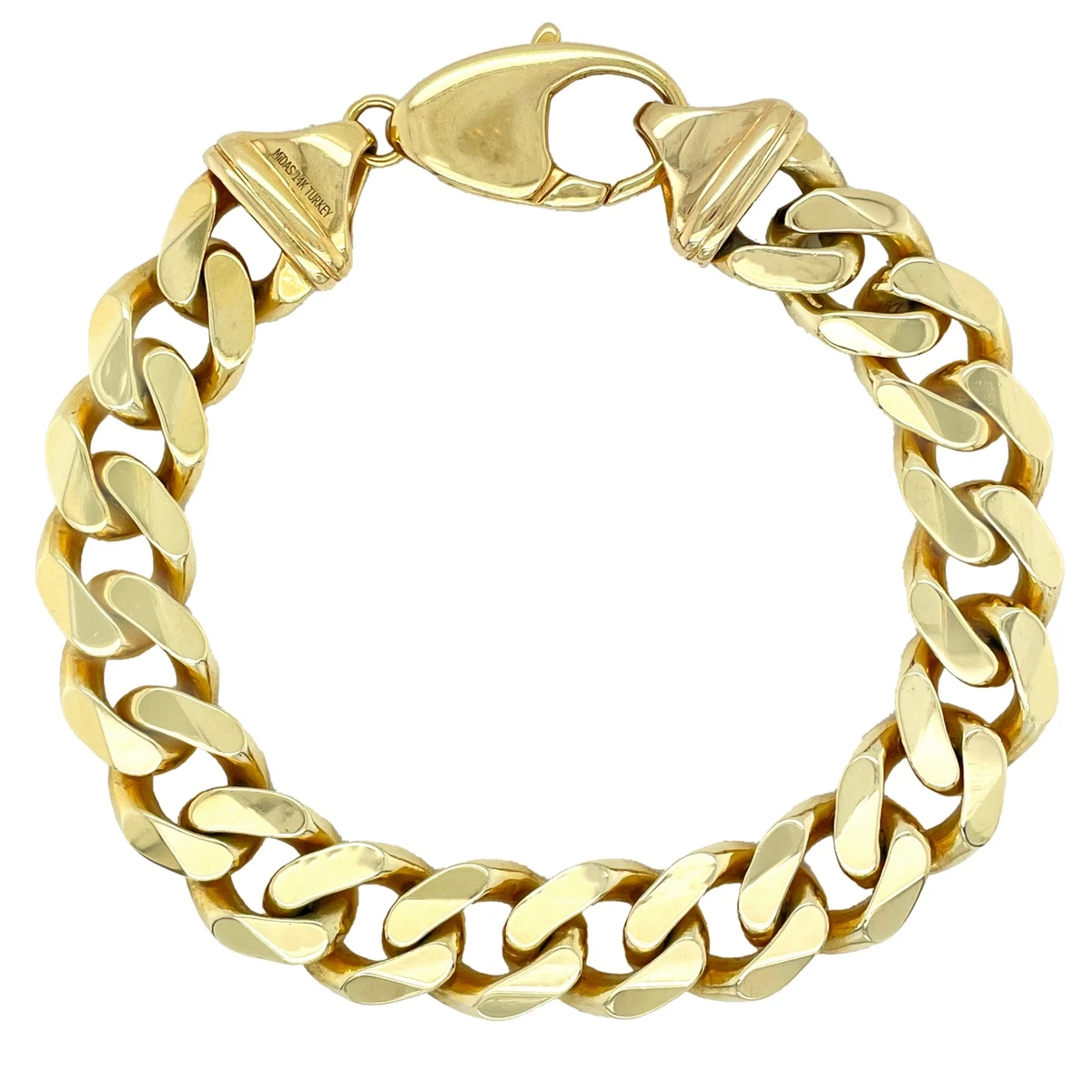 Modern Men s Solid 14k Yellow Gold 12.04mm Cuban Link Chain 8.50