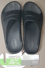 OOFOS OOahh Slide Sandal - Black - OOFOS Mens 8 Women 10 Unisex Comfort NEW