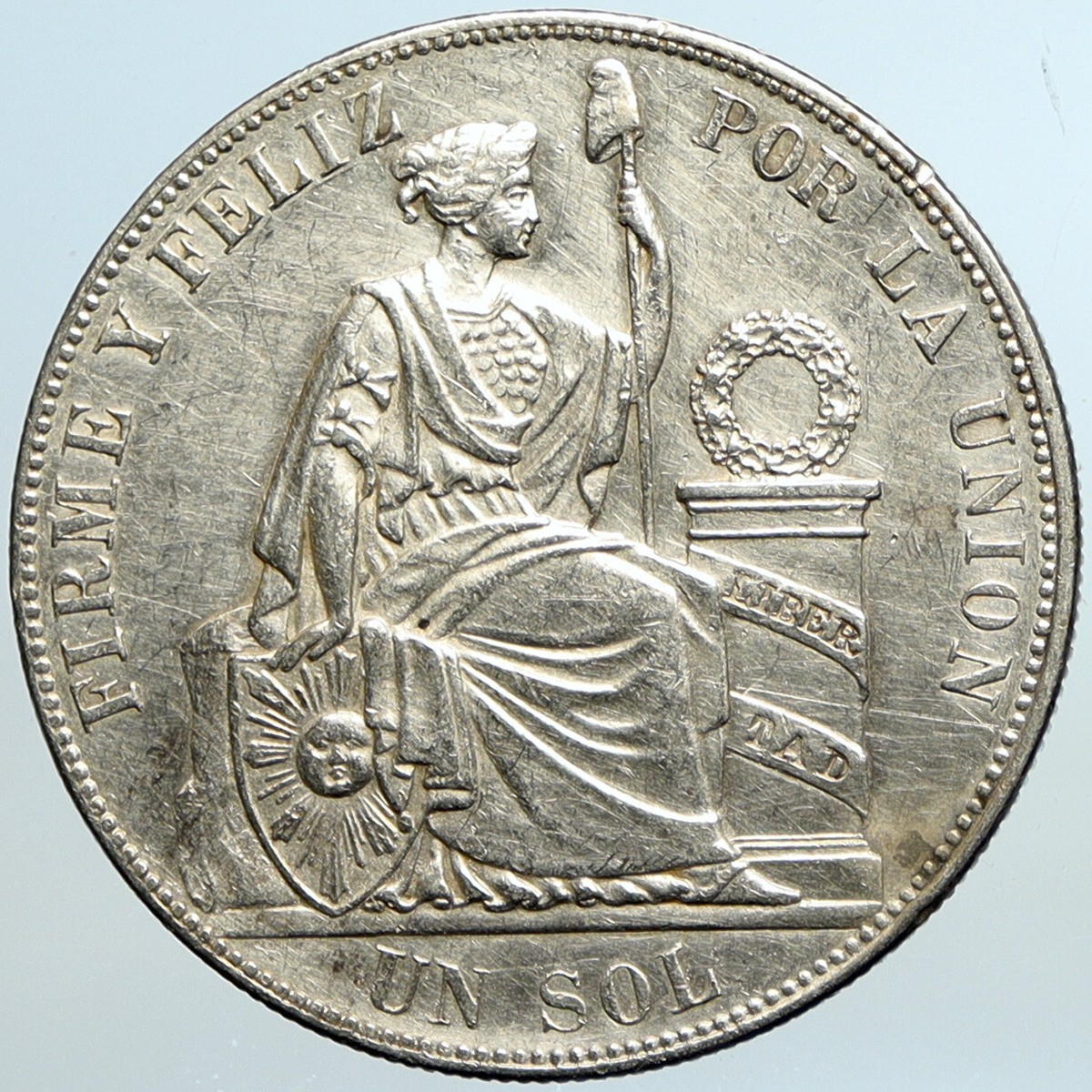 1930年 ペルー銀貨 1ソル AU 50 銀貨古銭 収蔵品放出 1930年 ペルー銀貨 1ソル AU 50 銀貨古銭 収蔵品放出 1930年 ペルー