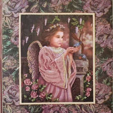 Vtg 1995 Dimensions SUNSET An Angel's Touch No Count Cross Stitch Kit #13930
