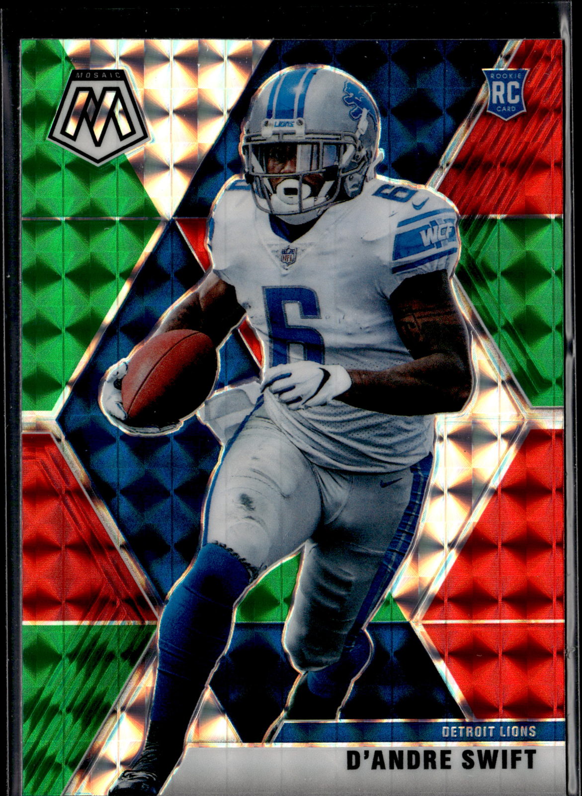D'Andre Swift 2020 Panini Mosaic Choice Prizm Red and Green #215 Bears